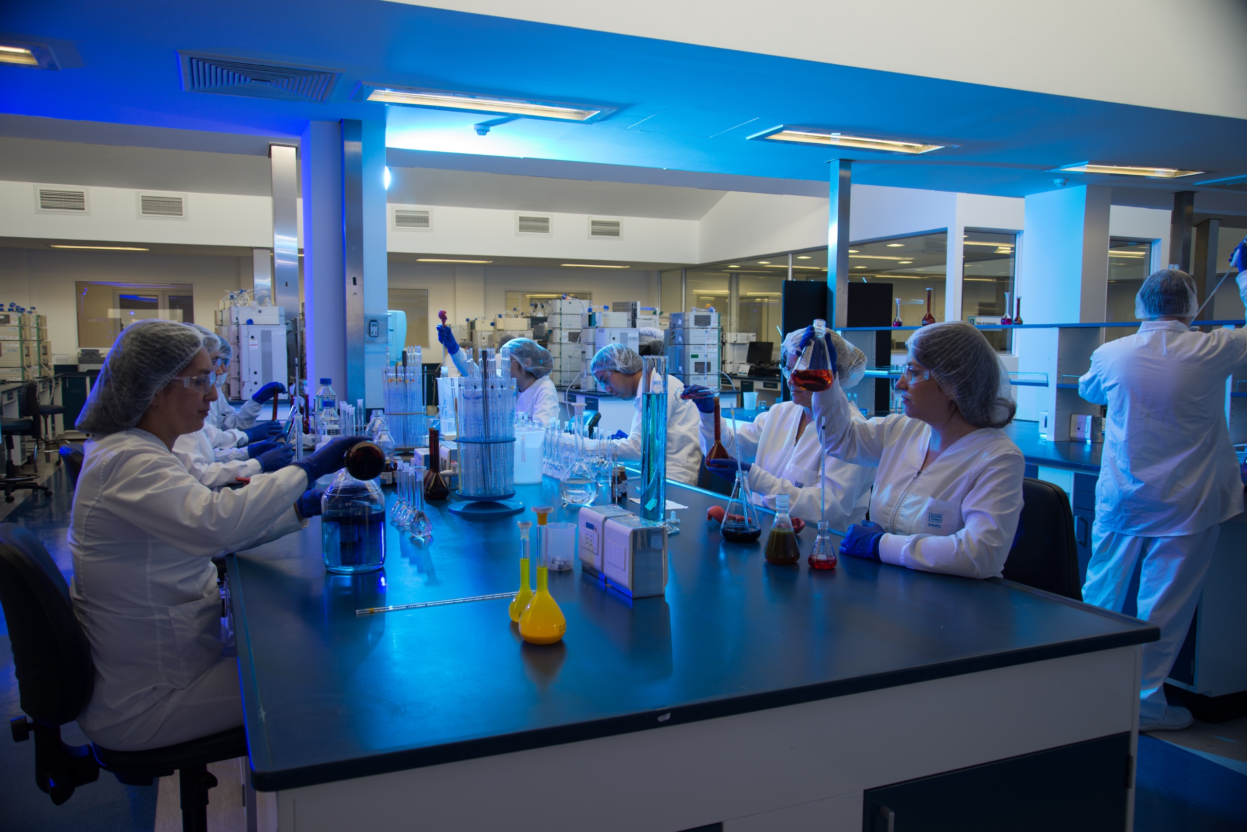 Workers performing quality control